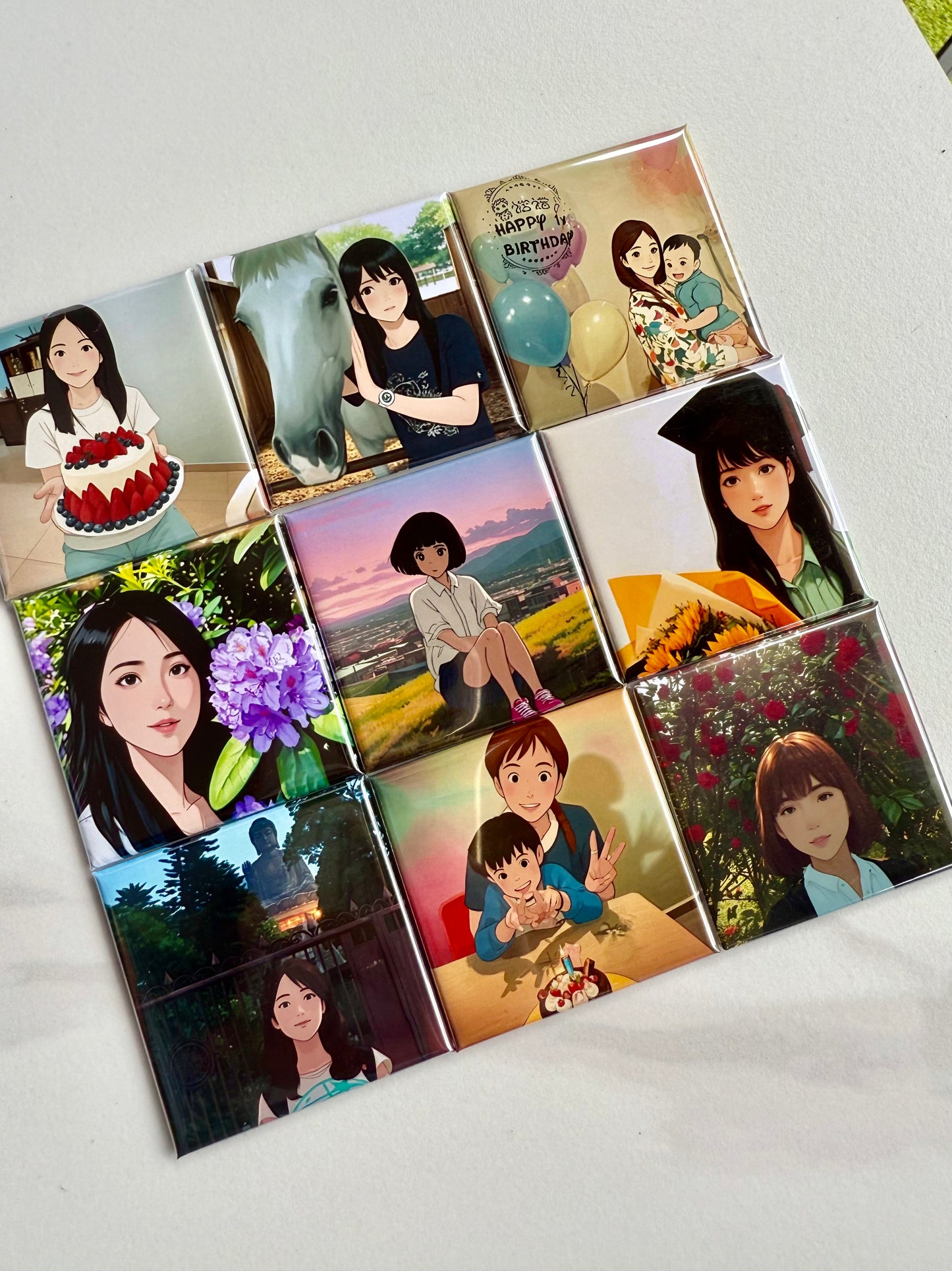 Custom Photo Magnets (Set of 9)