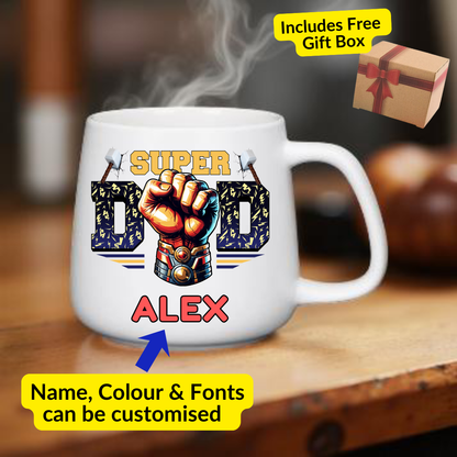 Superhero Dad Personalised Mug – Father's Day Special