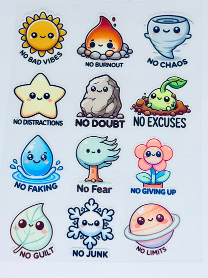[POSITIVE AFFIRMATIONS STICKERS]  UV Premium Stickers/Decals
