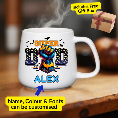 Superhero Dad Personalised Mug – Father's Day Special