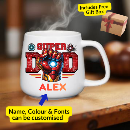 Superhero Dad Personalised Mug – Father's Day Special