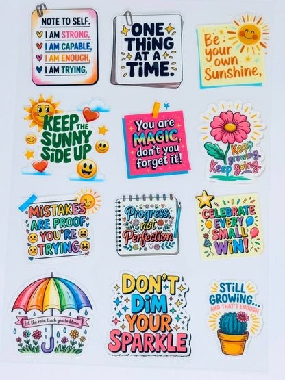[POSITIVE AFFIRMATIONS STICKERS]  UV Premium Stickers/Decals