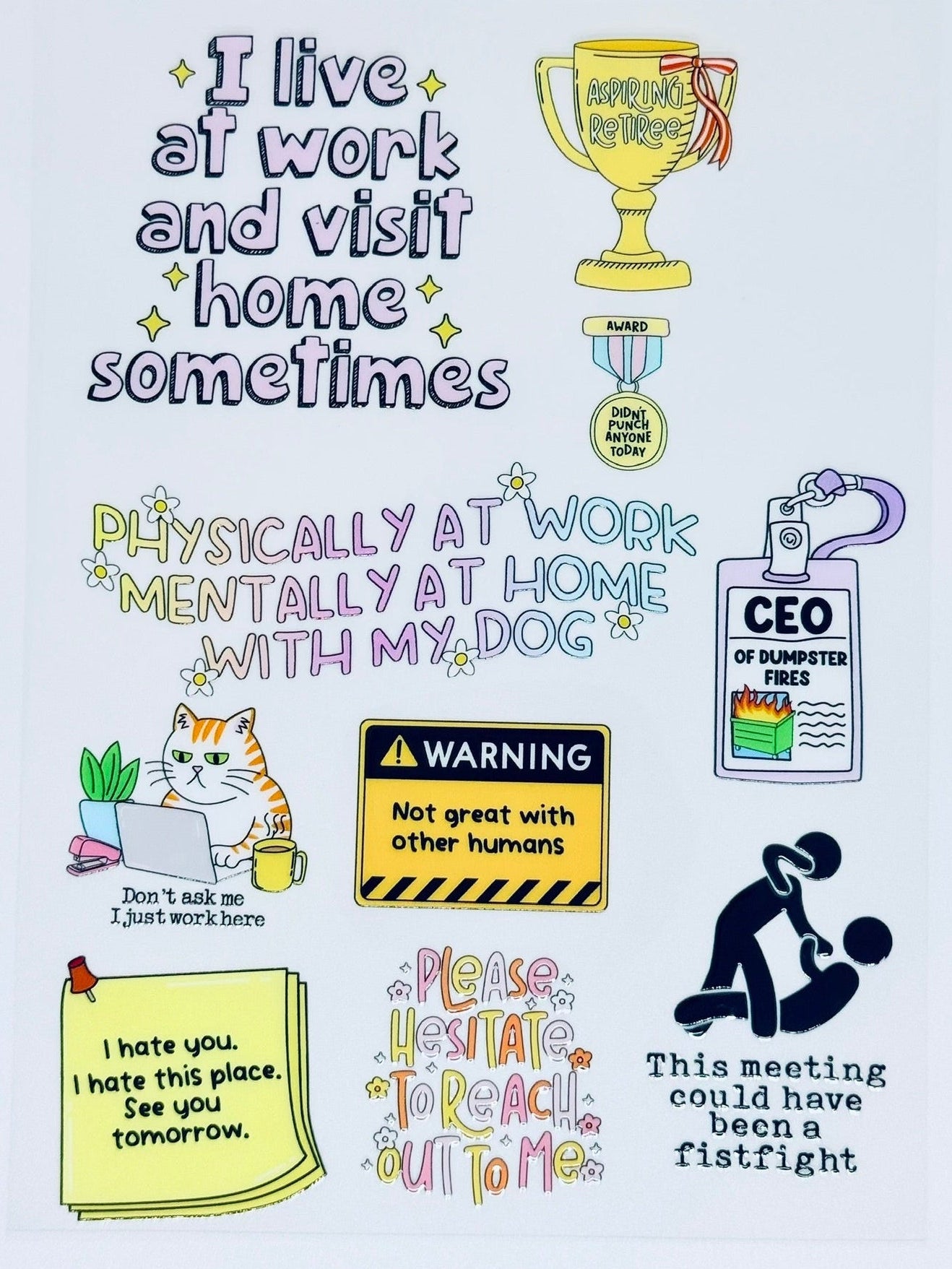 [WORKPLACE HUMOUR] UV Premium Stickers/Decals